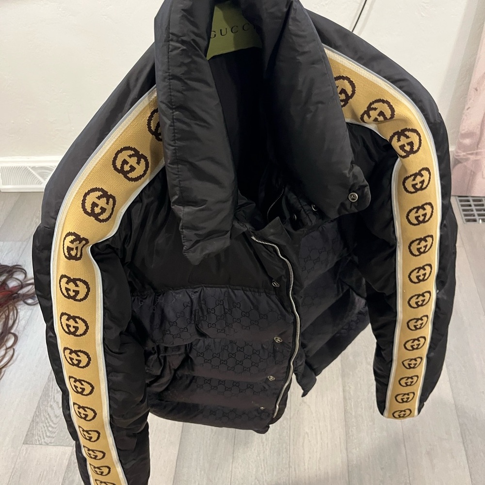 Gucci Black Jacket with Gold Logo Stripes